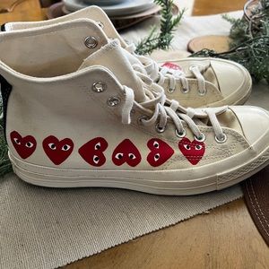 cdg play converse hi top men size 9